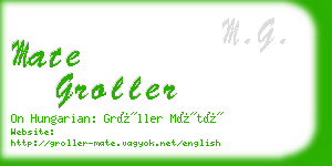 mate groller business card